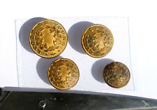 RARE 4 BOUTON UNIFORME ANCIEN - LYCEE DE TOURS - T.W & W PARIS - D:15,17,18,21mm