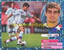 296 JUNINHO - BRAZIL FOIL # OLYMPIQUE LYONNAIS STICKER  PANINI  FOOT 2002 2003