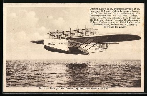 Dornier avion amphibie - x,