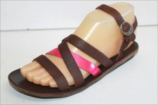 KICKERS  Sandales à Lanières Cuir marron et Rose T 36 BE