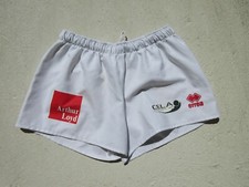 Short rugby USAP PERPIGNAN porté en TOP 14 2012/2013 ERREA away blanc L