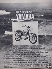 PUBLICITÉ 1973 PLUS LOIN AVEC YAMAHA ICI LE MOTEUR HORS-BORD SERAIT MIEUX ADAPTÉ