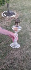 Antique French Glass Oil Lamp