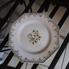 ASSIETTE FAIENCE OCTOGONALE ATELIER BONDIL A MOUSTIERS
