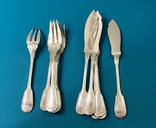 6 couverts a poisson ERCUIS modèle FILET CHINON métal argenté couteau fourchette