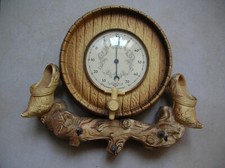 Ancien thermomètre porte clé mural barrique en plastique de 26 cm