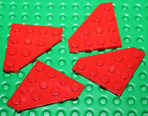 Lego red wedge plate 4x4 - x,