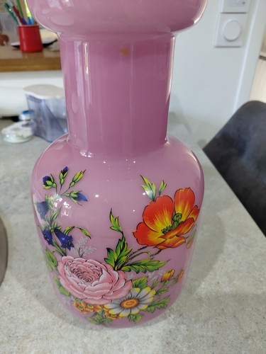 Vase vintage opaline rose - vintage,
