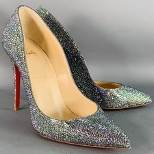 CHRISTIAN LOUBOUTIN Taille 9.5 Multi Couleur Rouge Strass Bout Pointu Tennis