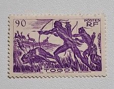 ☆? Timbre TOGO Signé R.M  Y&T 196 ☆LUXE☆ – “Chasseurs” 90c Pourpre  MH** SC284