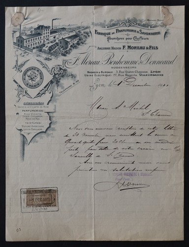 Facture 1911 lyon parfumerie - 1911,