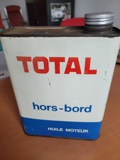 Bidon d'huile vide Total hors-bord vintage  bateau marine garage AUTOMOBILIA