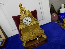 grande pendule romantique,40cm,à la gitane bronze doré au mercure,Charles X