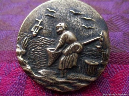 Bouton ancien laiton xix - bouton,