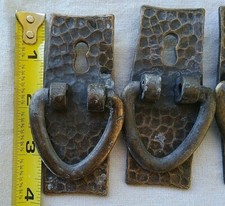 9 Lot Antique Hammered Brass