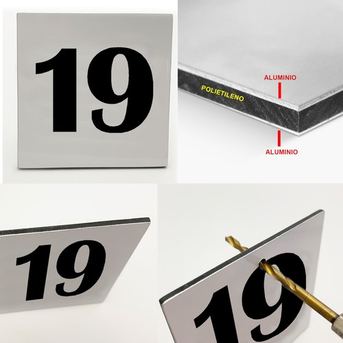 Numéro plaque aluminium 3 - numéro,