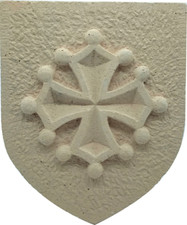 Grand blason Croix Occitane croix Occitanie ou croix cathare pierre reconstituée
