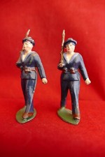 Plomb creux 2 marins fusil à l'épaule - Soldat plomb creux Marine Française WWI