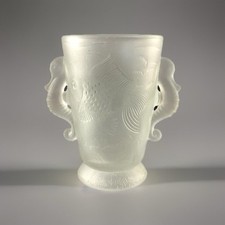 Barolac Vase hippocampe Josef Inwald Barolac Bohème Art Déco 1930 Verre Givre