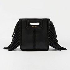 Mini sac en cuir noir MAJE