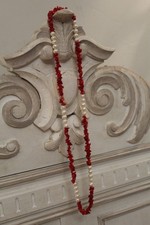 bijou collier sautoir véritable perles de culture et corail ancien vintage