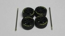 Set jantes 6 branches noires pneus gomme pirelli (ET)