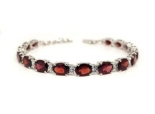 Naturel Grenat Rouge Bracelet 925 Argent Sterling Thérapeutique Mariage Cadeau