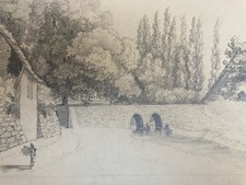 Grand Dessin XIXe 1850 crayon