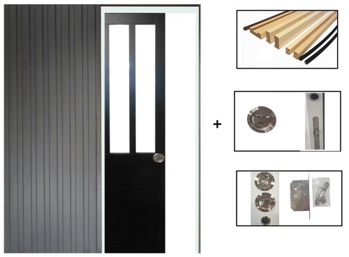 Porte coulissant atelier noir - porte,