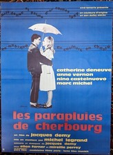 AFFICHE QUASI NEUVE DU FILM "LES PARAPLUIES DE CHERBOURG" de J. DEMY 38x51,5 cm