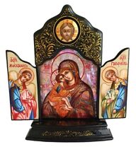 Triptyque - Icone Religieuse - Orthodoxe -  Vierge Marie 