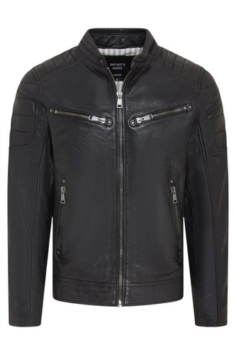 Veste cuir matelassée - en,