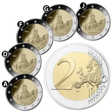 ALLEMAGNE 5 x 2 EURO Château Wartburg 2022 UNC
