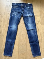 Dsquared Blue Jeans White Specks Slim Fit Size 48 - Made In Italy Very Good Cond