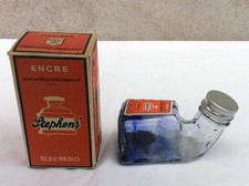 FLACON ENCRE BLEU RADIO STEPHENS' VIDE - PUBLICITE - ENCRIER - INK - VINTAGE