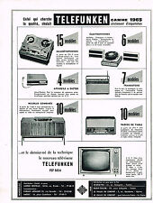 PUBLICITE ADVERTISING  1964    TELEFUNKEN   téléviseur  radio magnétophone
