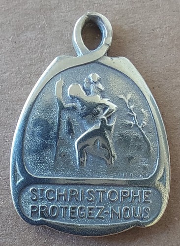 Médaille pendentif argent - médaille, en