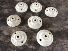 lot de 7 anciennes rosaces porcelaine pour plafonnier