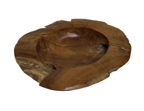 Solid teak bowl hand carved - solid,