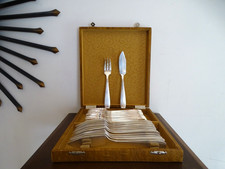 24 couverts a poisson / service poisson en métal argenté ART DECO pour 12 pers