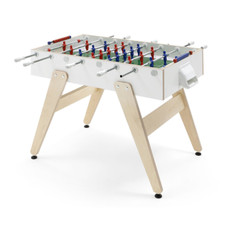 Fas table de baby-foot d'extérieur professionnelle avec tiges rétractables Blanc