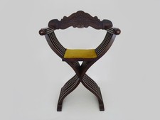 Chaise Savonarola Vintage en bois, Italie, 1950s