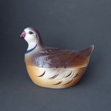TERRINE en forme de PERDRIX en céramique Michel CAUGANT barbotine