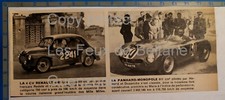 4CV RENAULT 1063 compétition PANHARD MONOPOLE  1953 document photo cutout