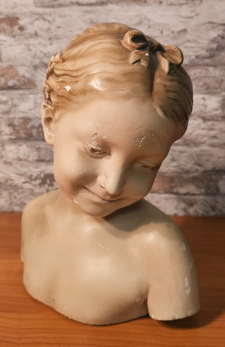 Sculpture buste plâtre - sculpture, en