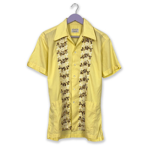 Chemise vintage jaune - chemise,