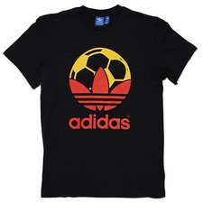 ADIDAS ORIGINALS ADI TREFOIL FOOTBALL COUNTRY TEE SHIRT NOIR ROUGE JAUNE XS S M