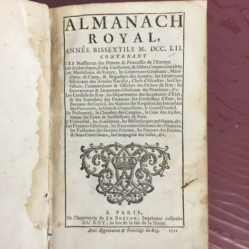Almanach royal année - almanach,