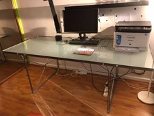 TABLE / BUREAU EN VERRE 200X85 cm