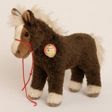 Steiff Cosy Pony vintage – peluche poney marron et blanc – collection originale 
